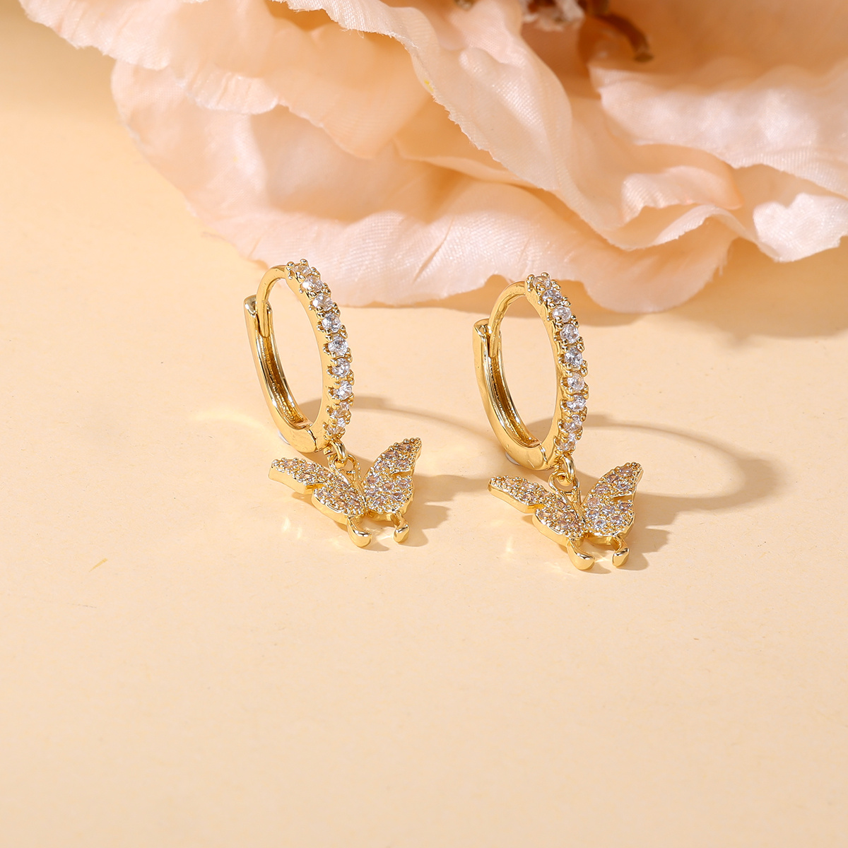 Women's Exquisite Zircon Butterfly Earrings, Fashionable